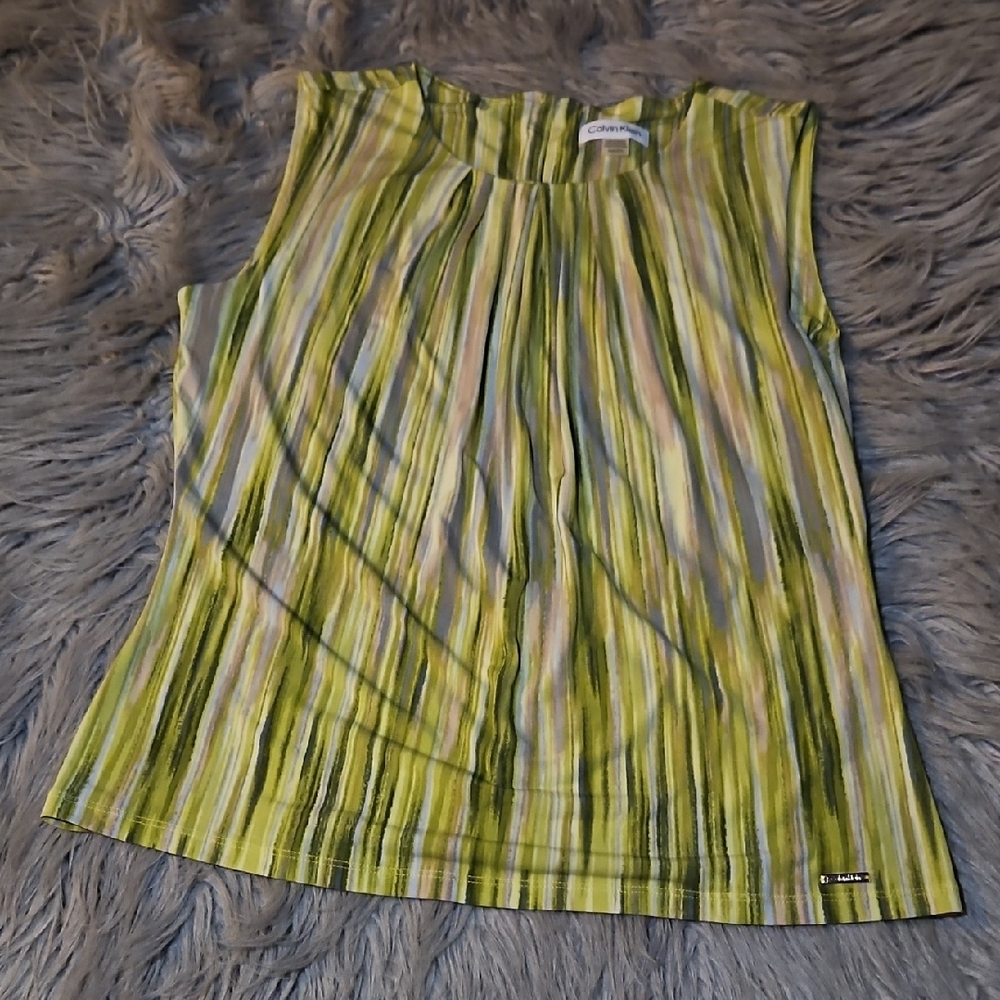 Calvin Klein Green Striped Women's Skirt